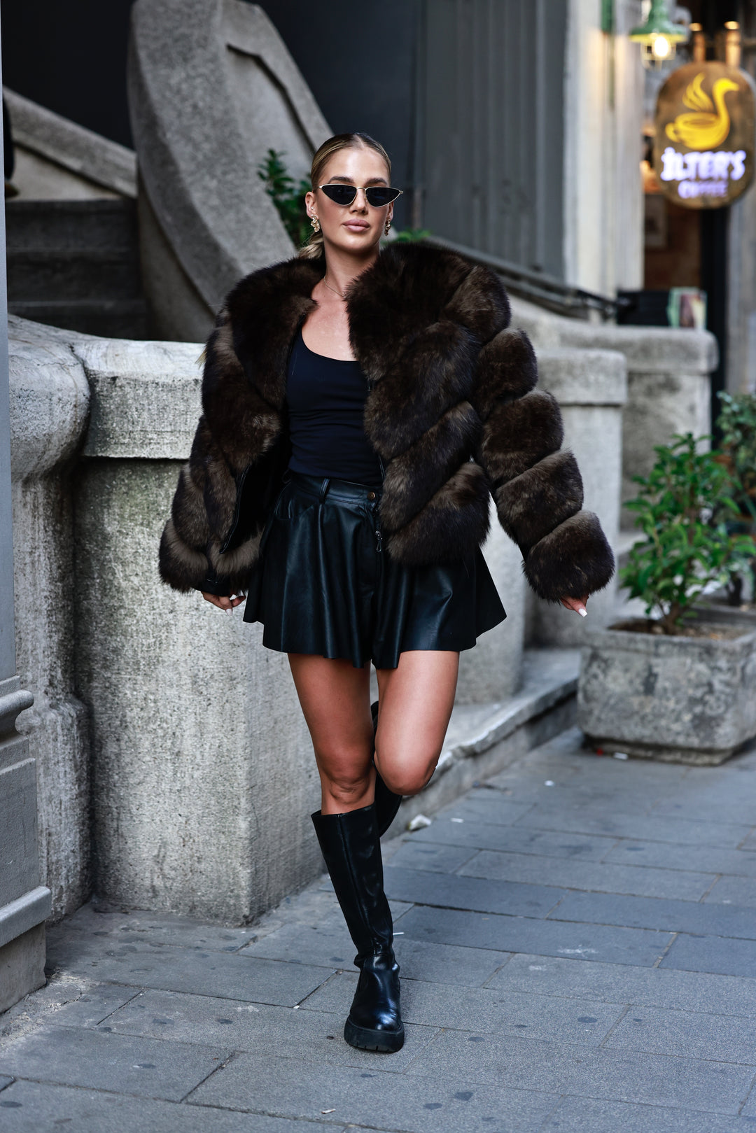 Fox Fur & Genuine Leather Jacket