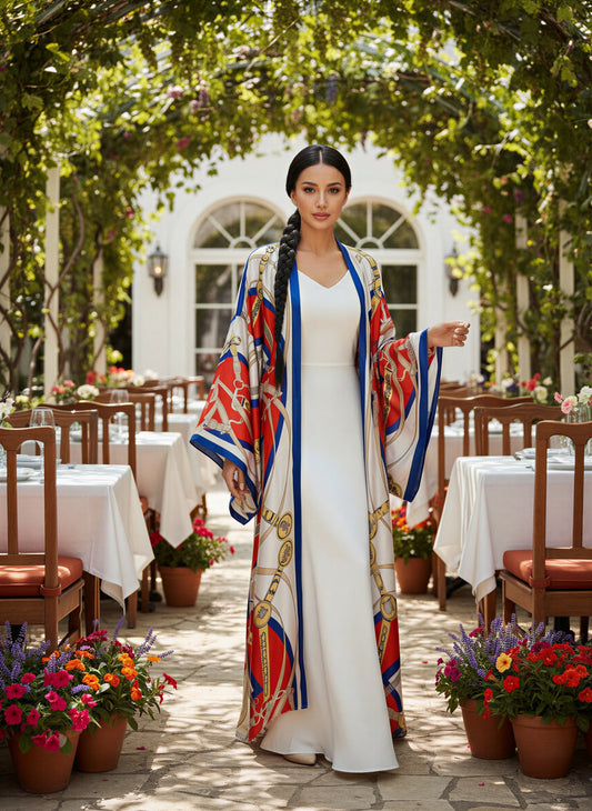 Yasmin Floral Silk Abaya