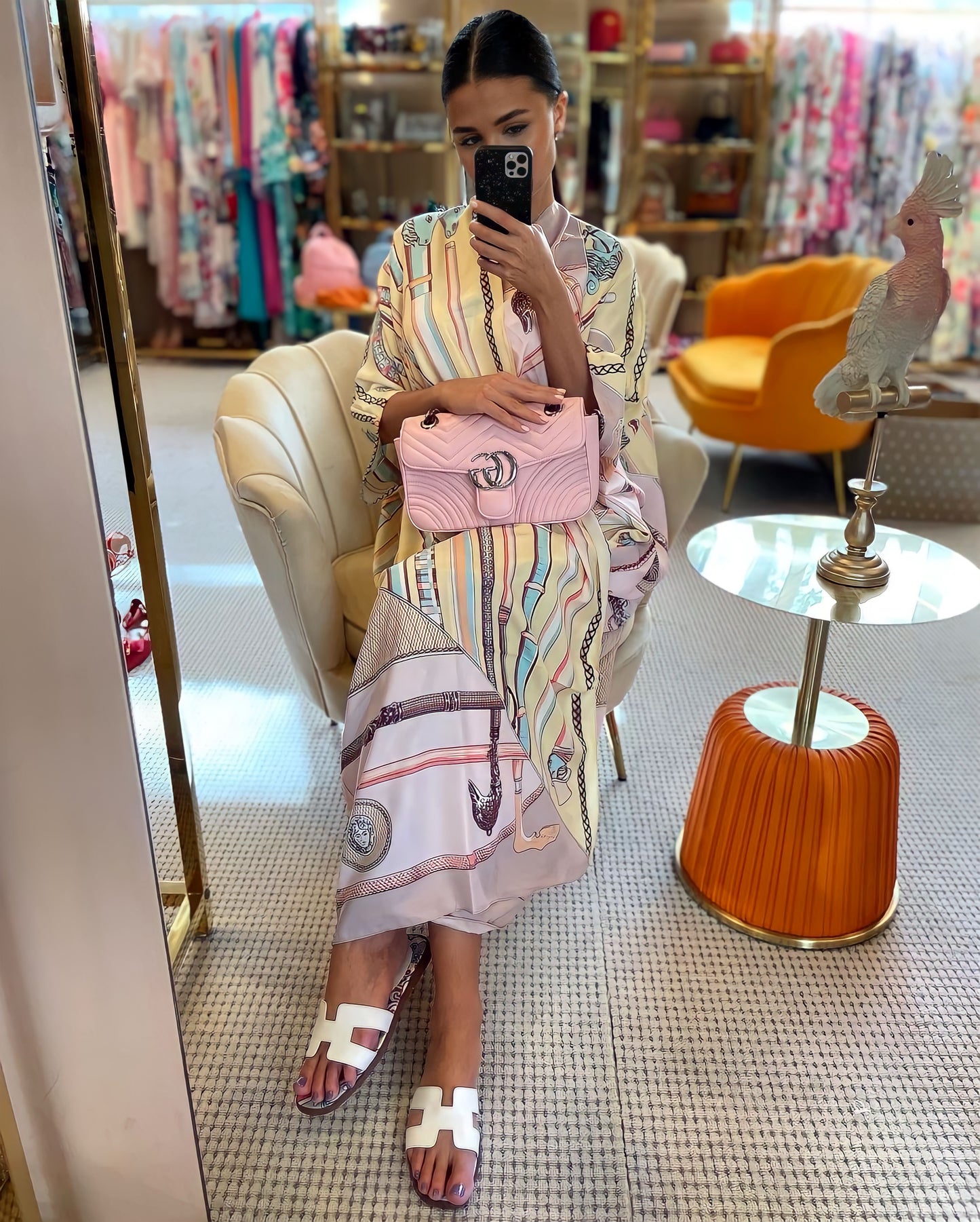 Silk Kimono in Light Pink