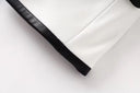 White Tailored Leather-Trim Blazer Jacket for Women