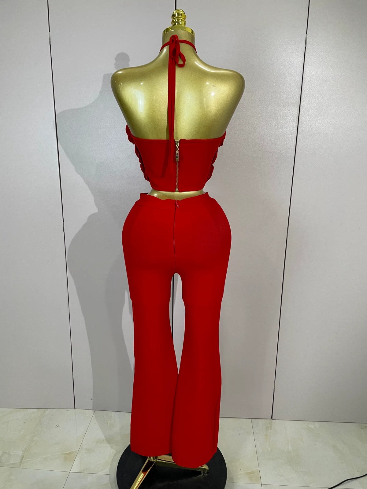 3D Rose Bandage Two-Piece Set