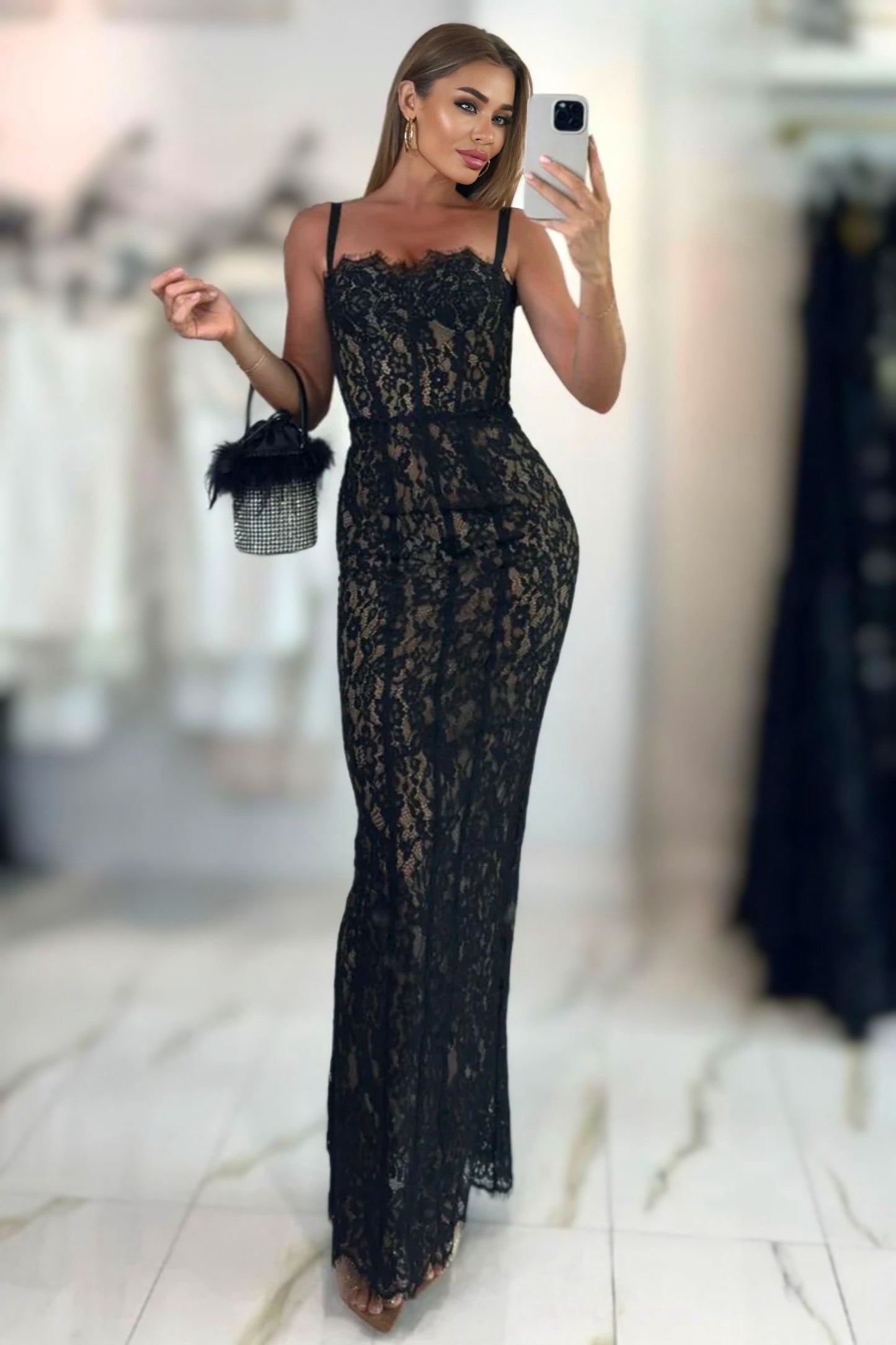 Lace Elegance Midi Dress