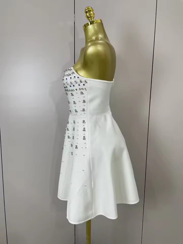 Embellished Strapless Bandage Dress