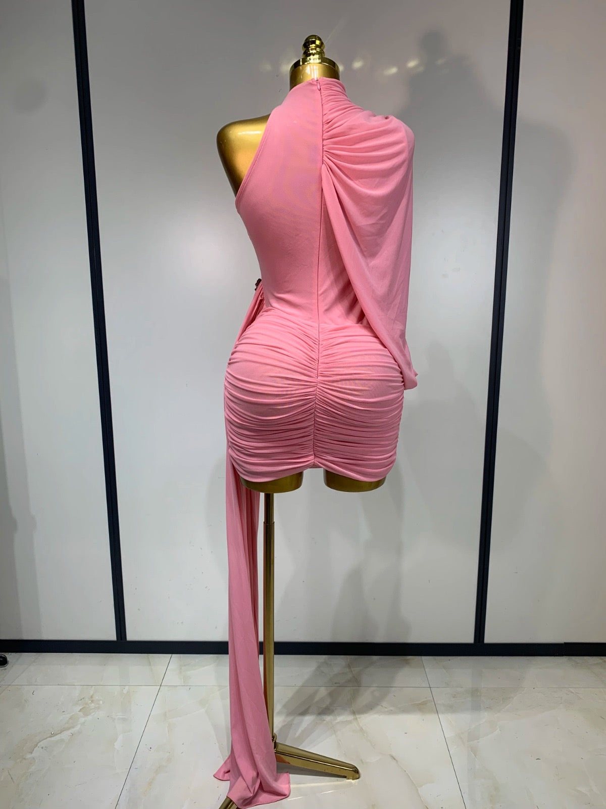 Blush Draped Mini Dress
