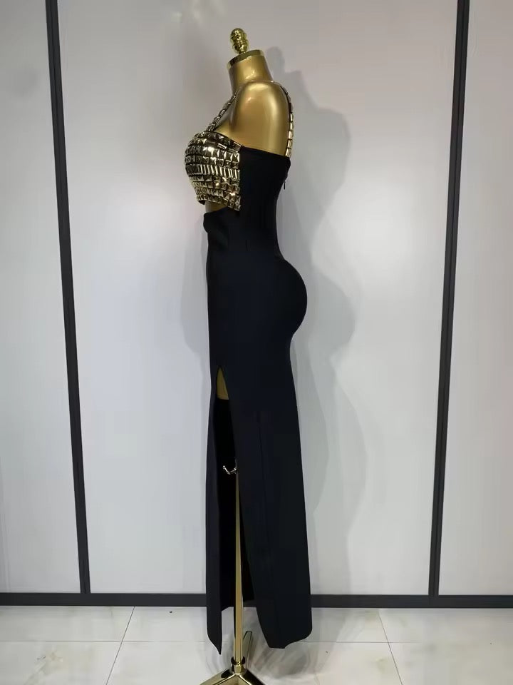 Studded Bandage Midi Dress