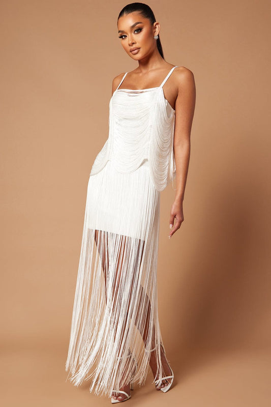 Tamara Bandage Dress with Fringes