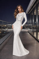 Crystal Beaded Long Sleeve Maxi Dress