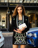 BLAZER CRUZADO DE TWEED NEGRO 