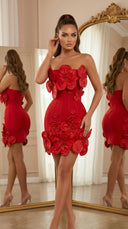 Scarlet Blossom Bandage Mini Dress