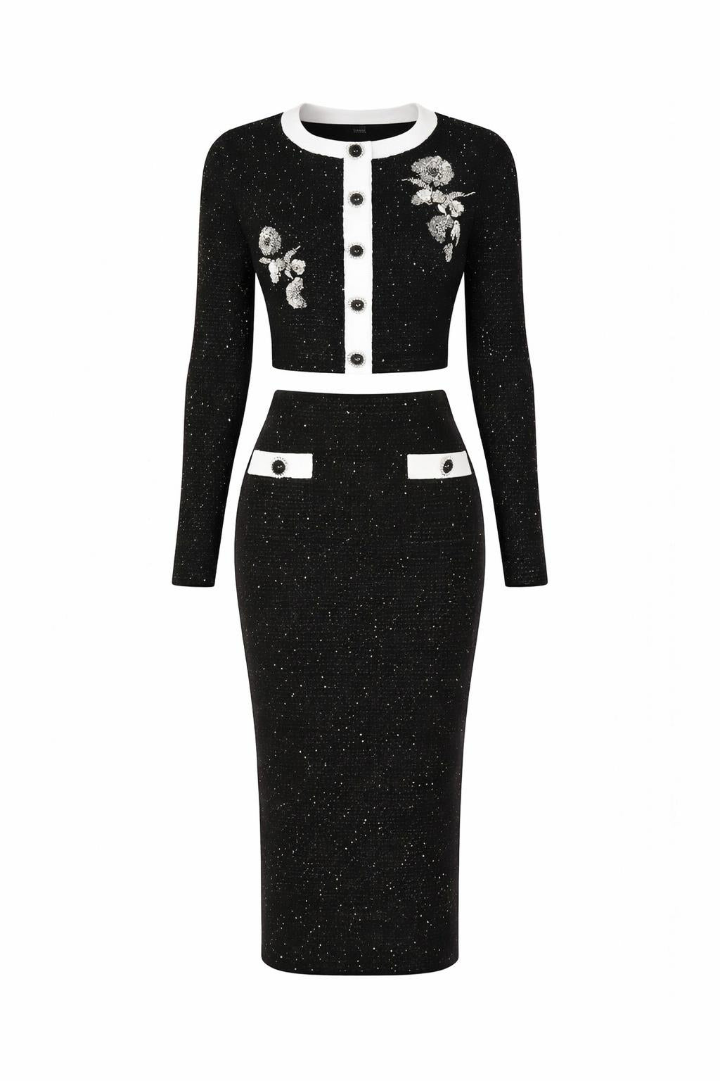 Embellished Knit Two-Piece Set