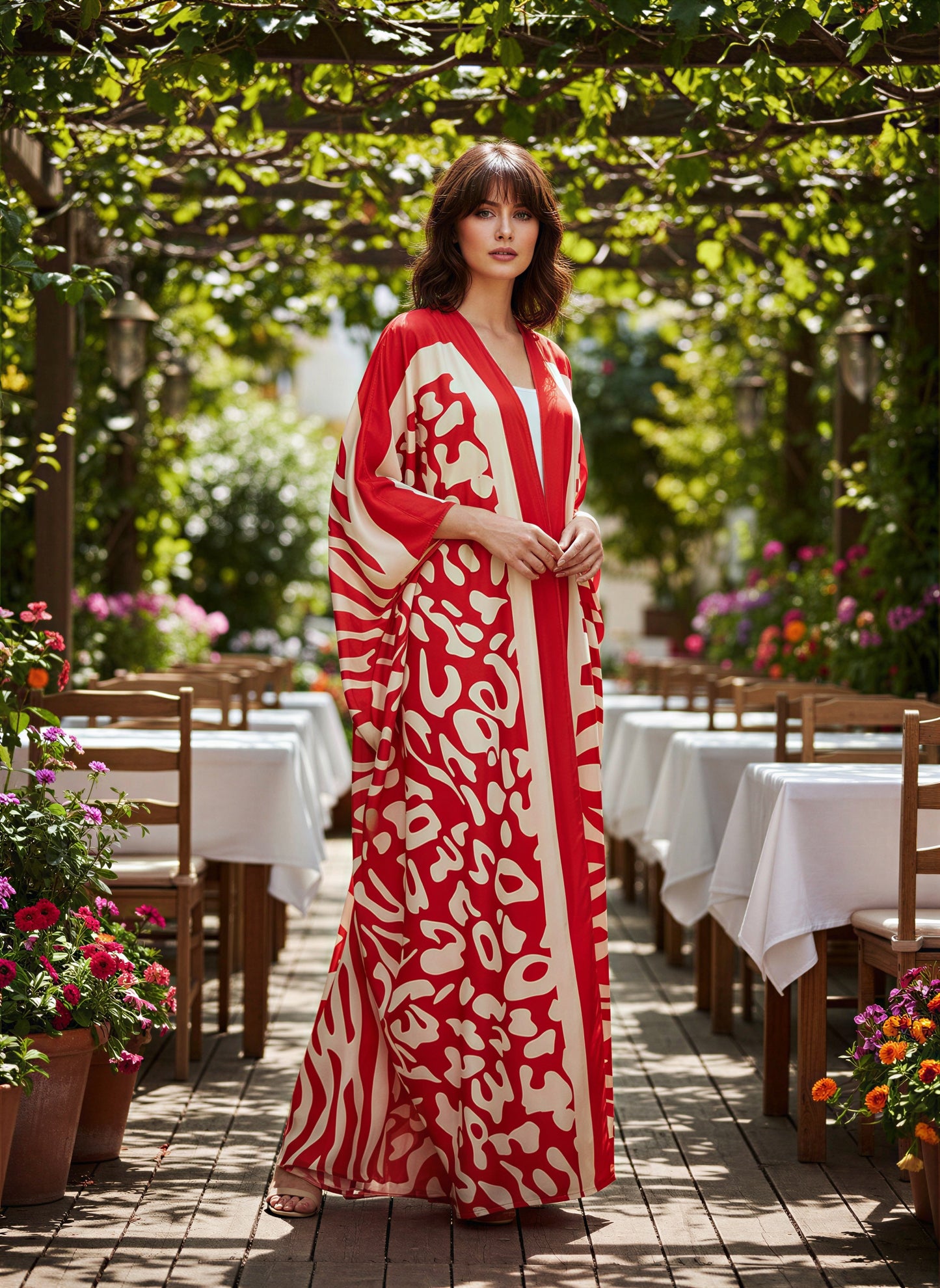 Yara Floral Silk Abaya