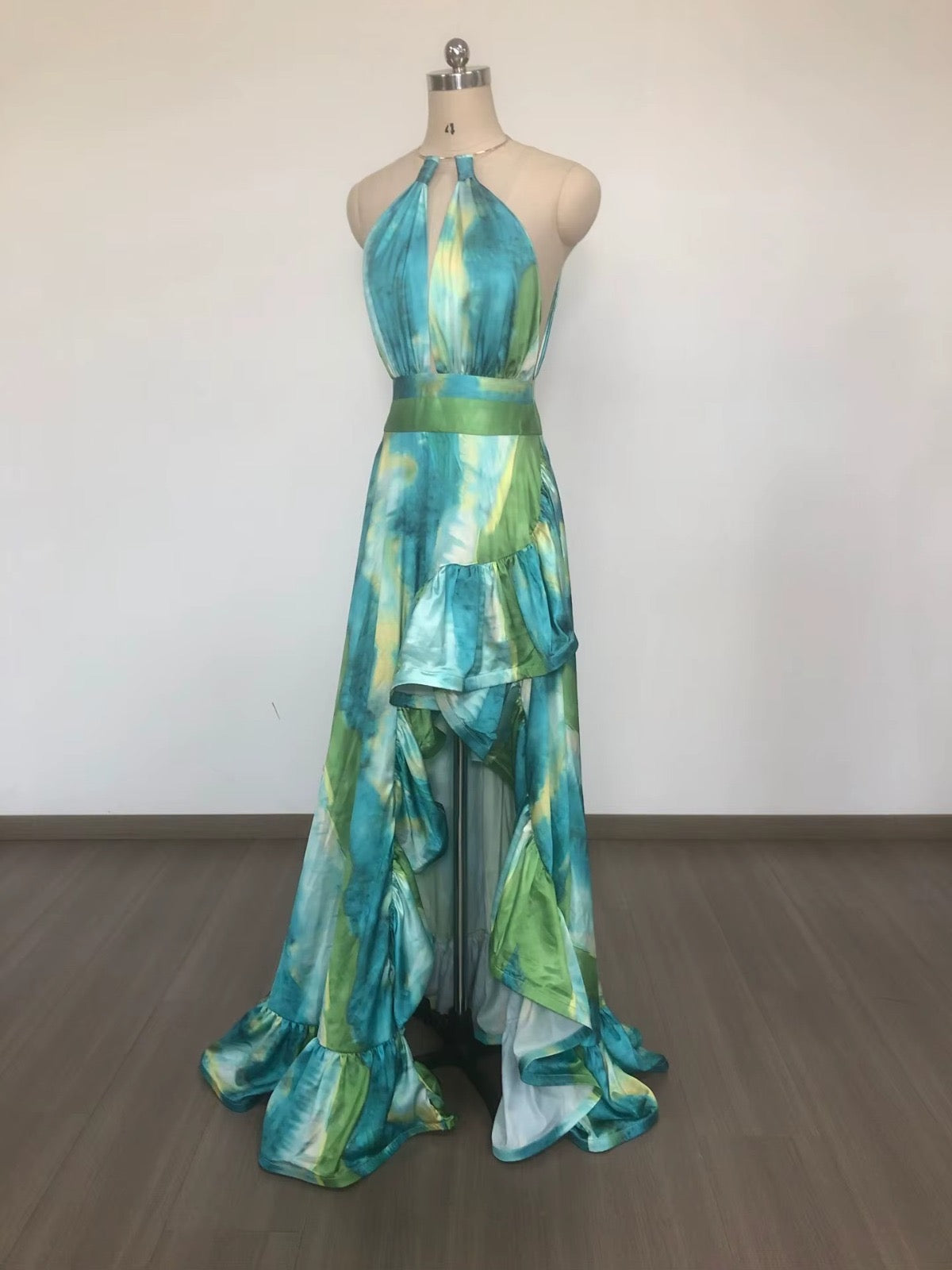 Ocean Mist Watercolor Gown