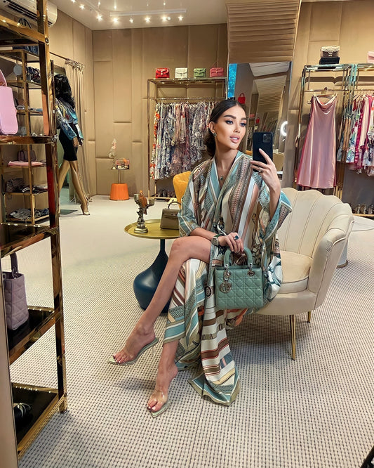 Silk Kimono in Pastel Green