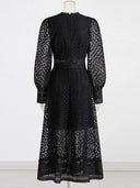 Vestido de encaje con patchwork de Kloé 