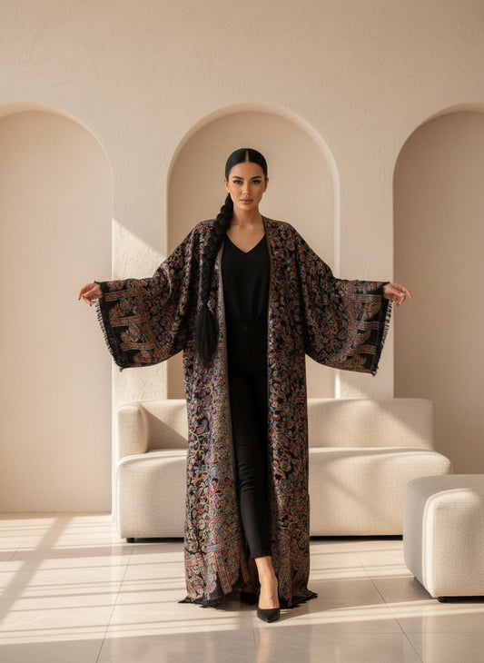 Paisley Print Wool Abaya – Winter Heritage Collection