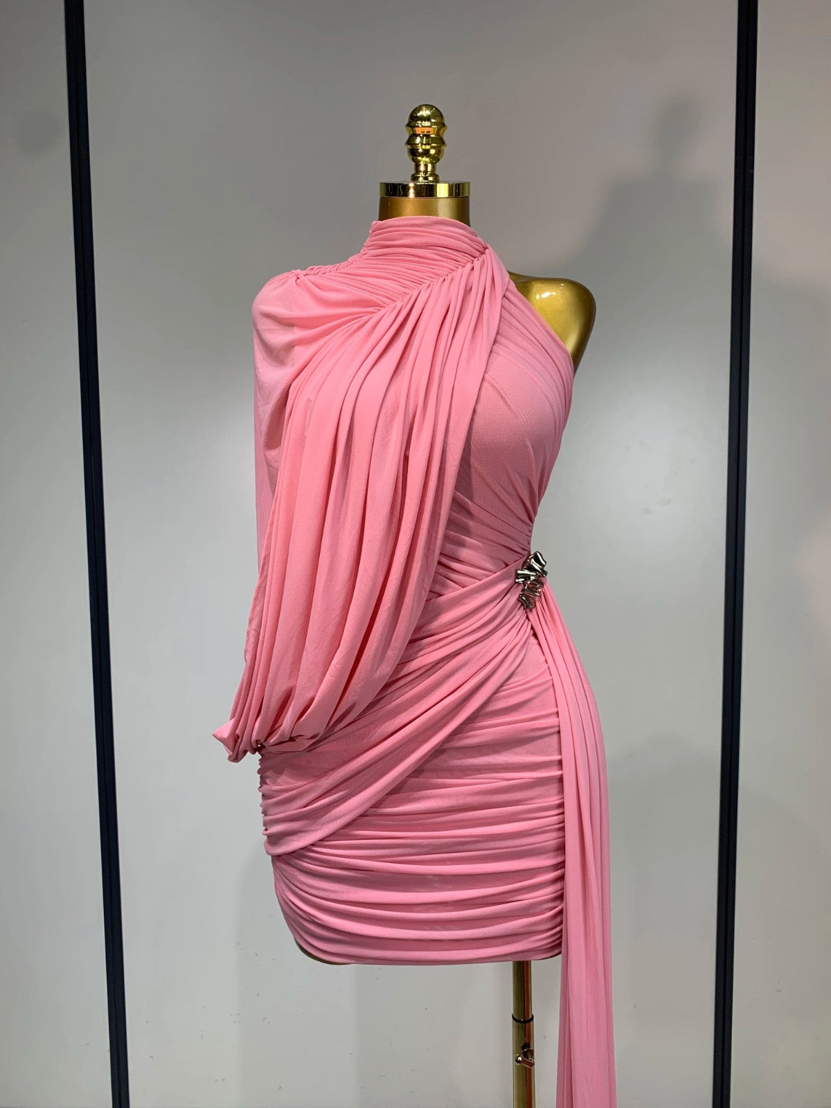 Blush Draped Mini Dress