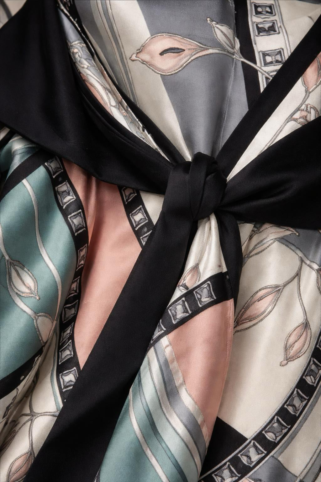 Salma Printed Silk Abaya