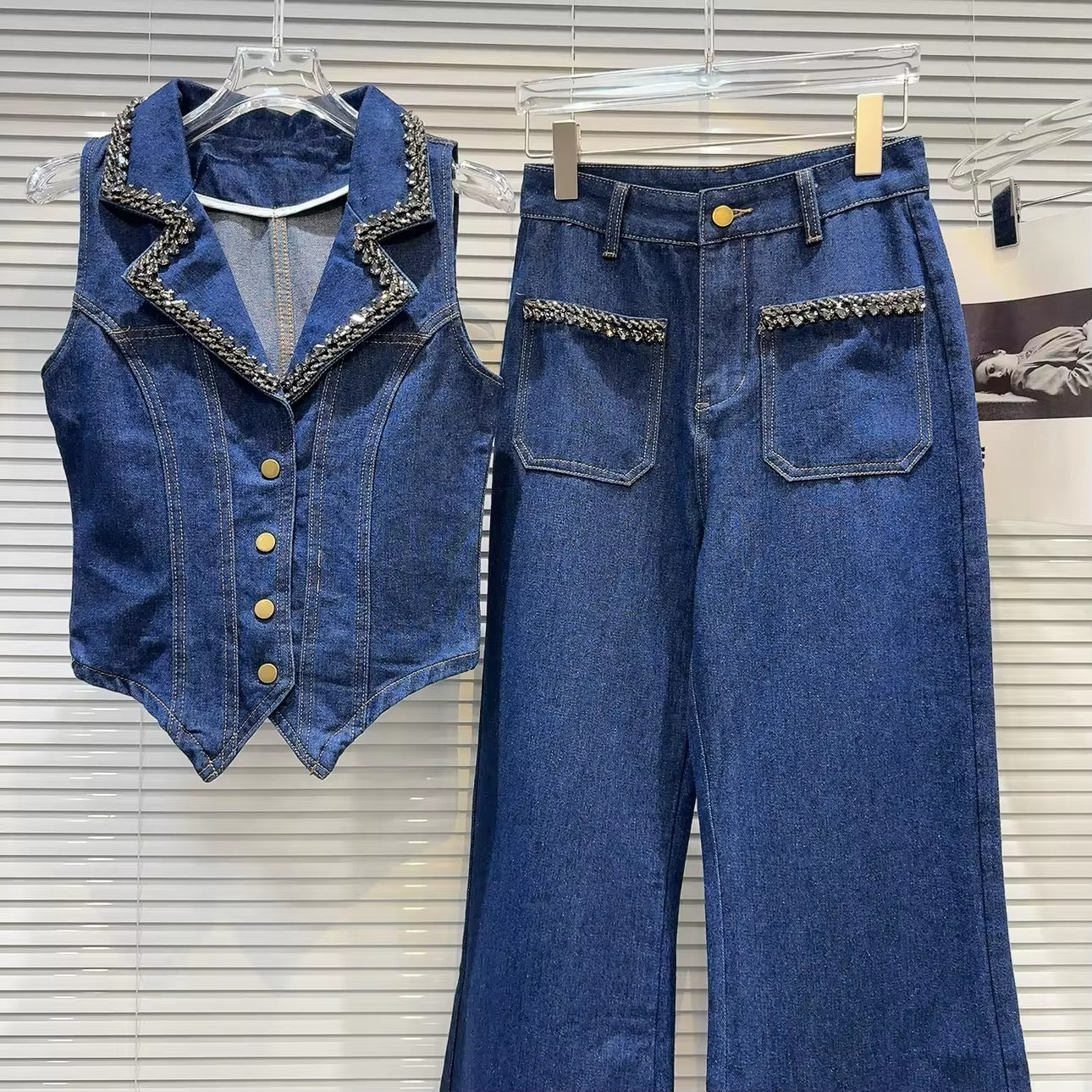 Denim Two Pieces Set