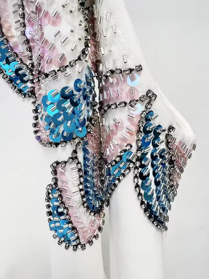 Off-Shoulder Embellished Maxi Dress