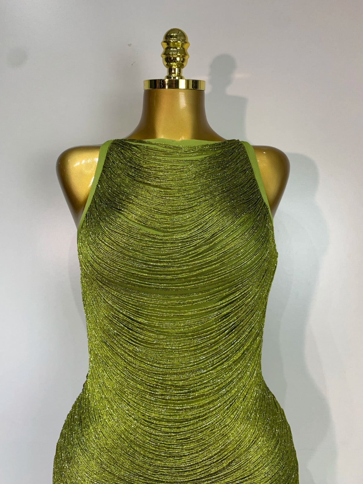 Olive Shimmer Bandage Dress