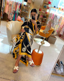 Kimono di seta in nero