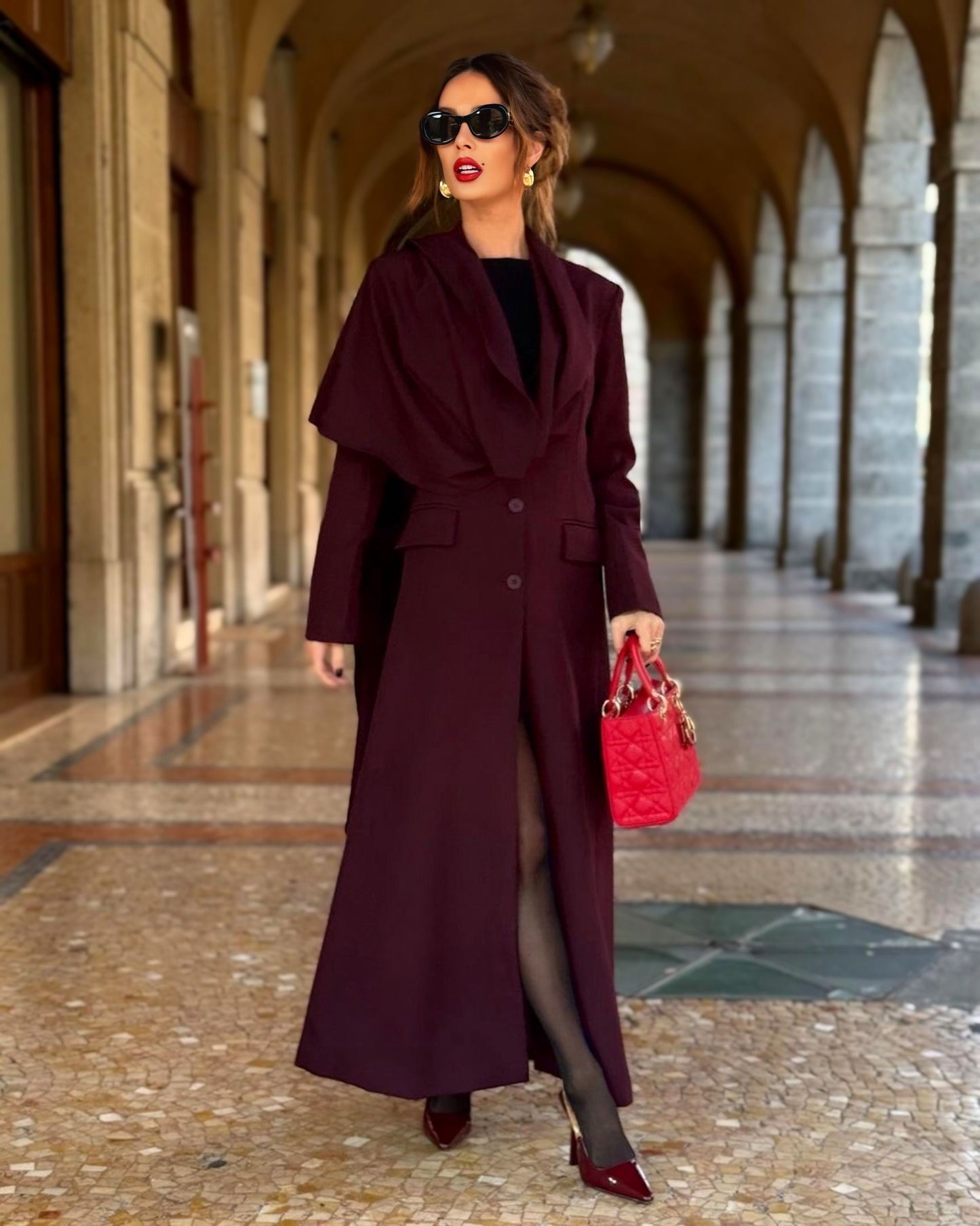 Reem Bordeaux Coat