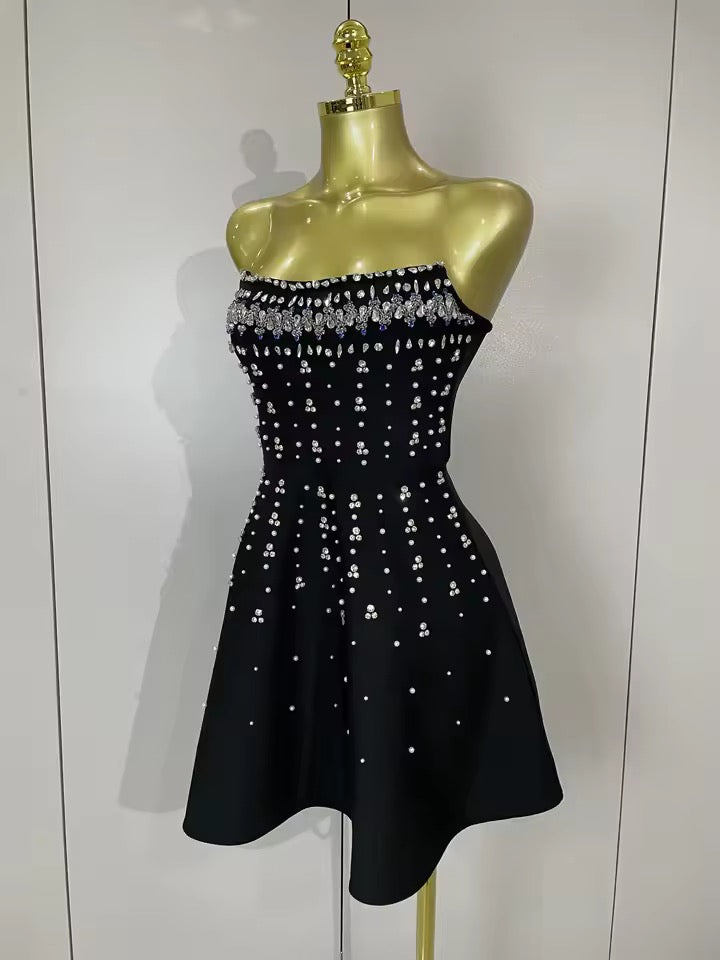 Embellished Strapless Bandage Dress
