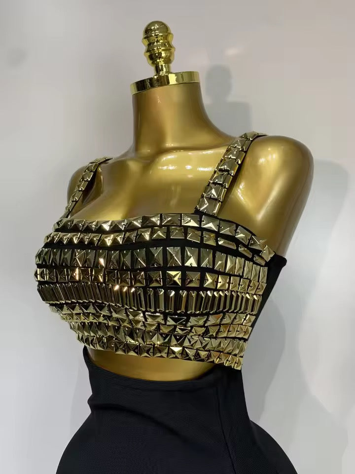 Studded Bandage Midi Dress