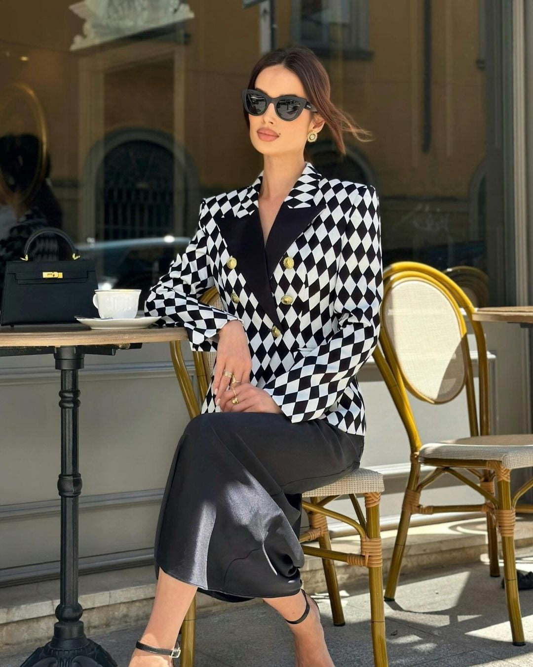 Julia Black & White Blazer