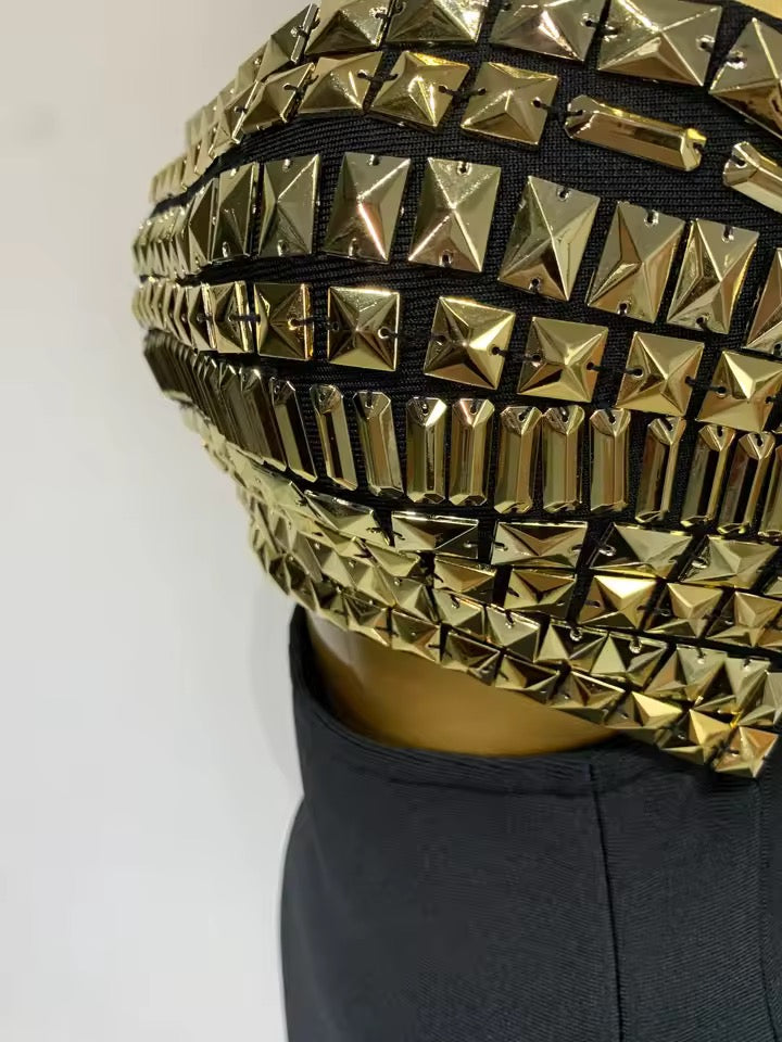 Studded Bandage Midi Dress