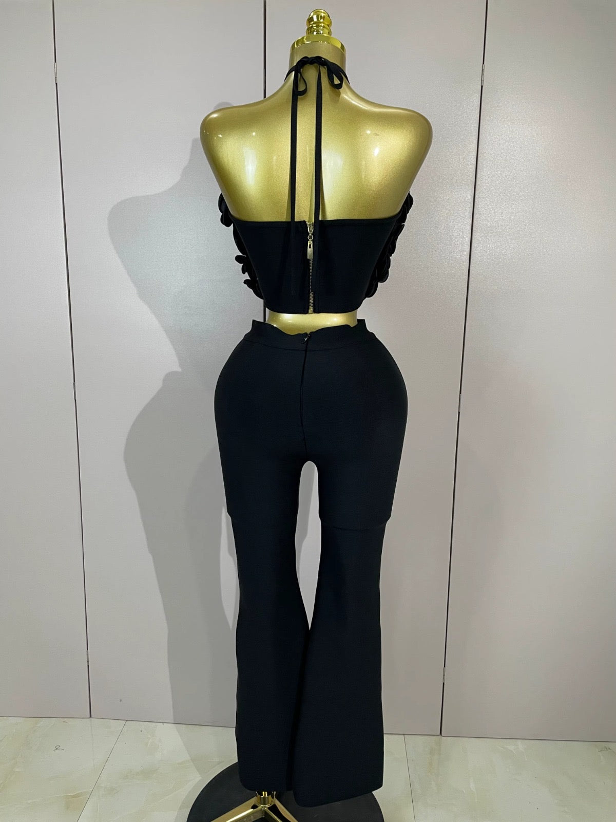 3D Rose Bandage Two-Piece Set