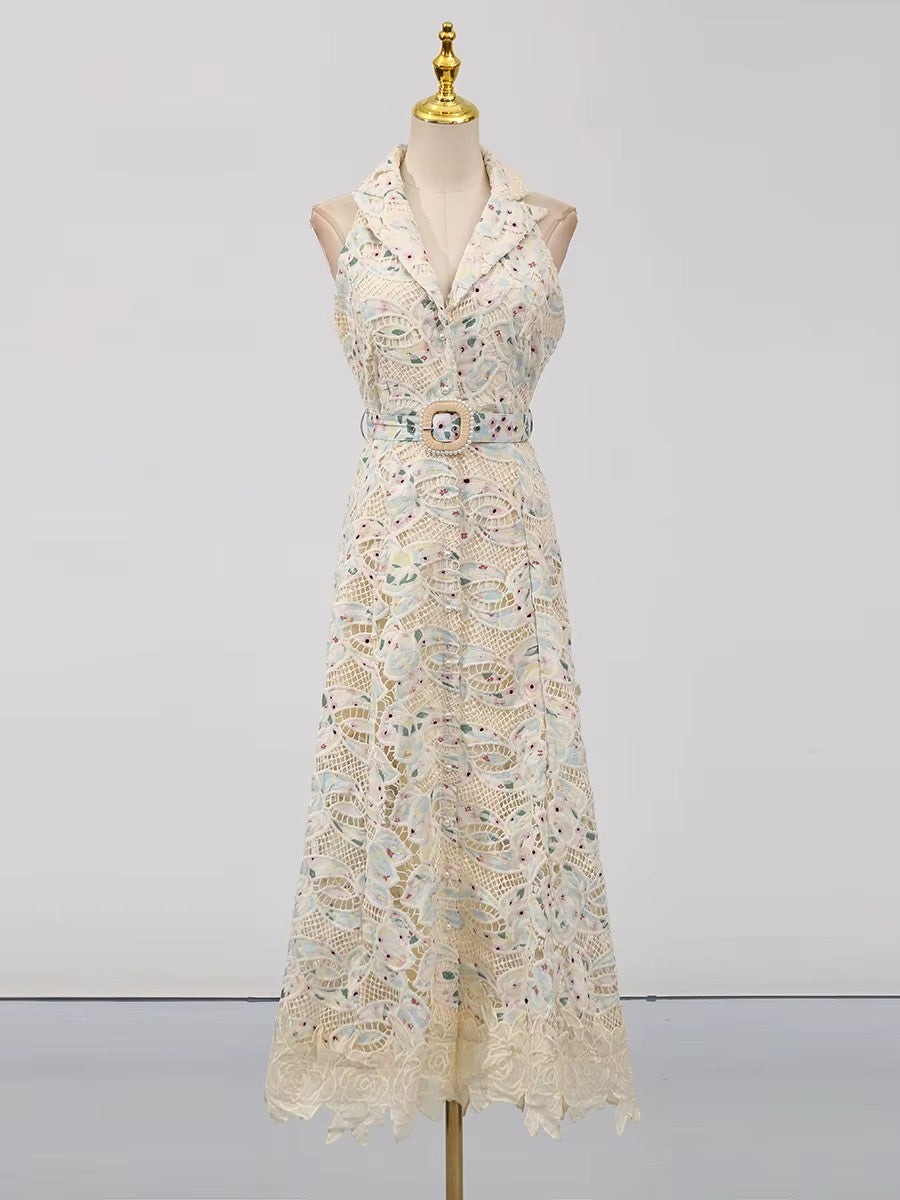 Floral Garden Lace Maxi Dress