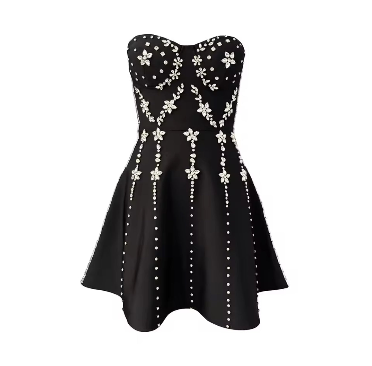 Embellished Strapless Bandage Dress