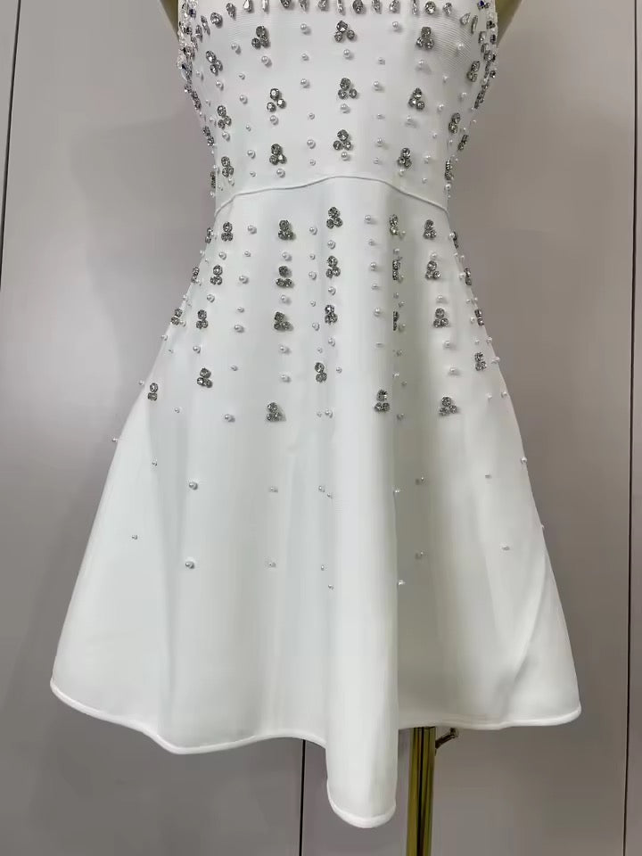 Embellished Strapless Bandage Dress