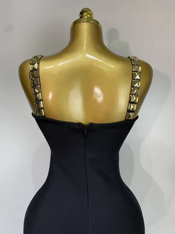 Studded Bandage Midi Dress