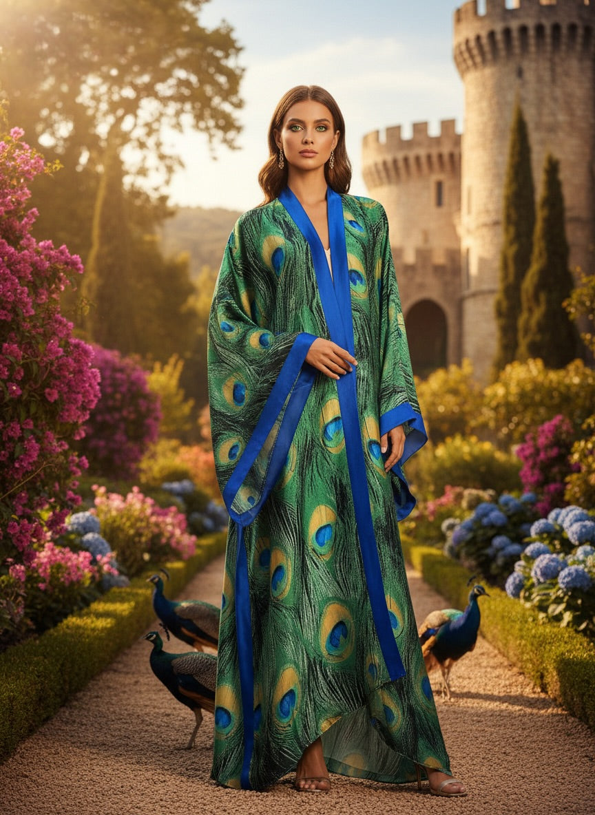 Hana Patchwork Silk Abaya