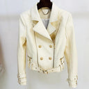 CHAQUETA CRUZADA DE PIEL SINTÉTICA 