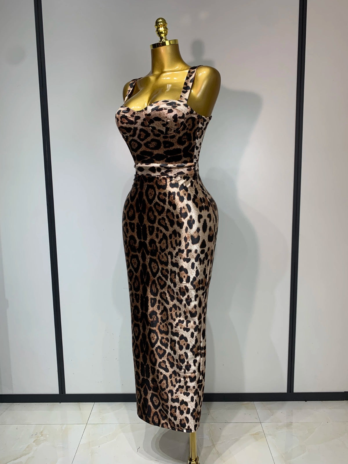 Leopard Print Midi Dress