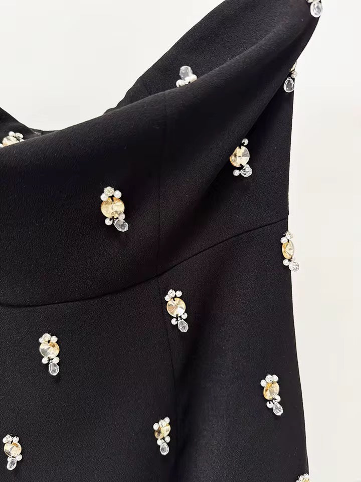 Embellished Maxi Dress with Cropped Jacket