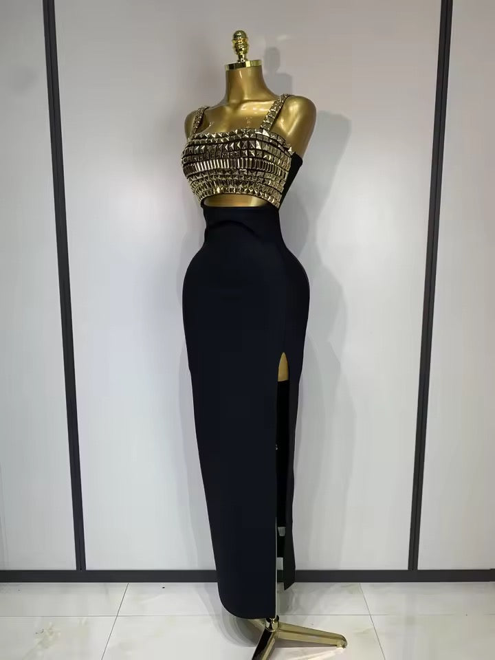 Studded Bandage Midi Dress