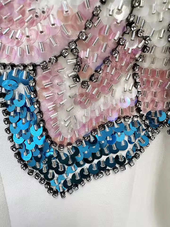 Off-Shoulder Embellished Maxi Dress