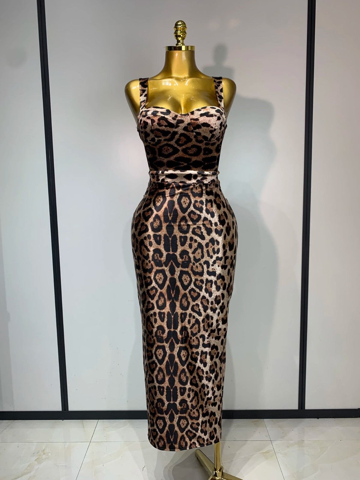 Leopard Print Midi Dress