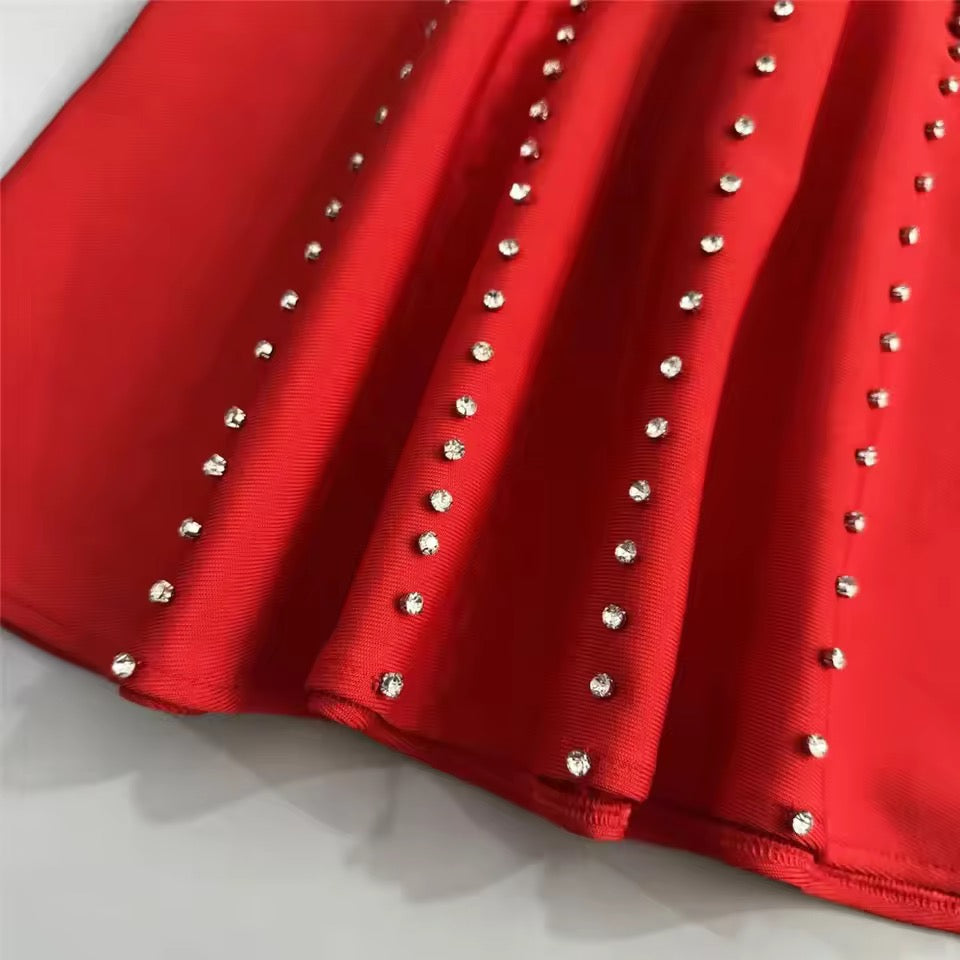 Embellished Strapless Bandage Dress