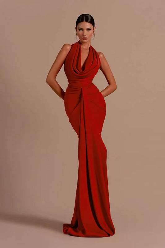 Clara Red Evening Dress