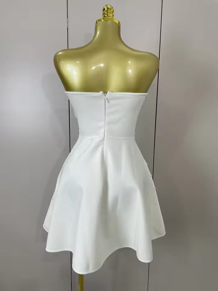 Embellished Strapless Bandage Dress