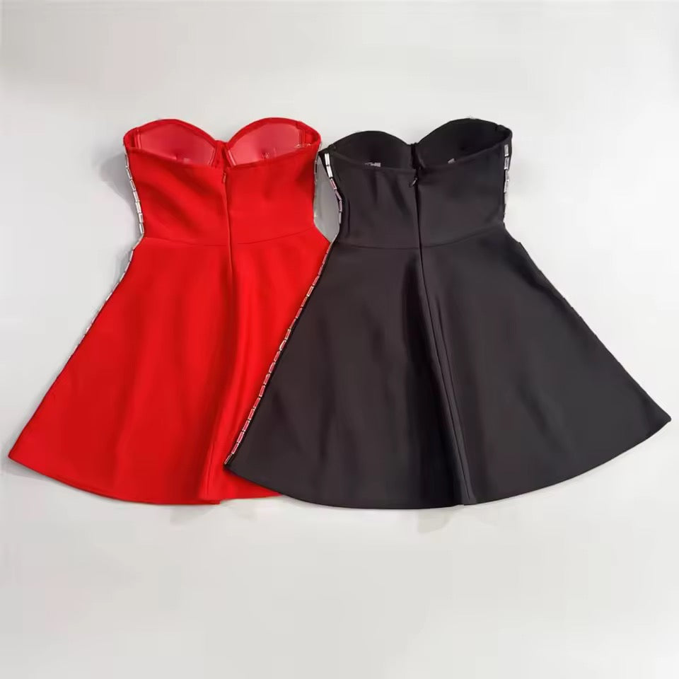 Embellished Strapless Bandage Dress