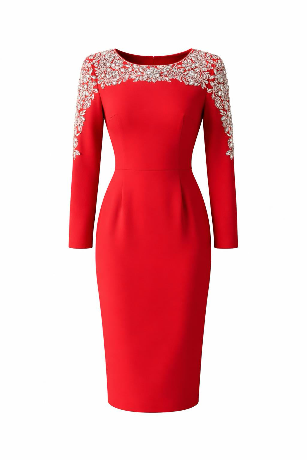 Rhinestone Beaded Midi Dress