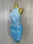 Azure Whisper Bandage Mini Dress