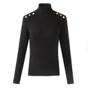Top de lana de manga larga Sia en negro