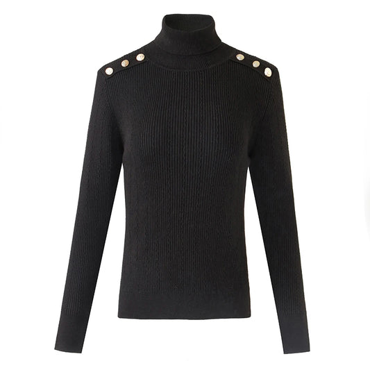 Sia Long Sleeve Wool Top in Black